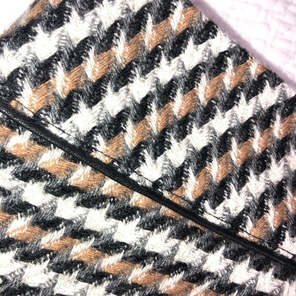TALBOTS Wool blend pleated skirt houndstooth Sz 8P - Picture 5 of 7